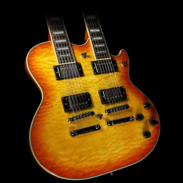 D Angelico Premier Series Doubleneck Electric Guitar Honey Burst Online