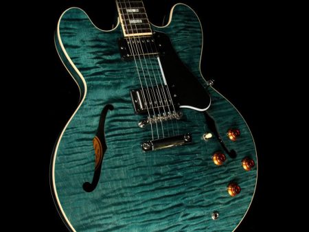 Used Gibson Memphis ES-335 TD Block Figured Electric Guitar Turquoise Online now