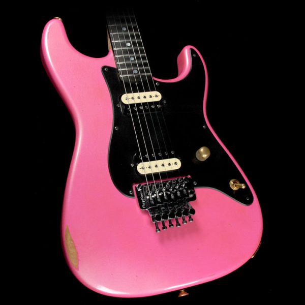 Used 2016 Charvel Custom Shop Nitro San Dimas Electric Guitar Pink with Platinum Overspray For Cheap