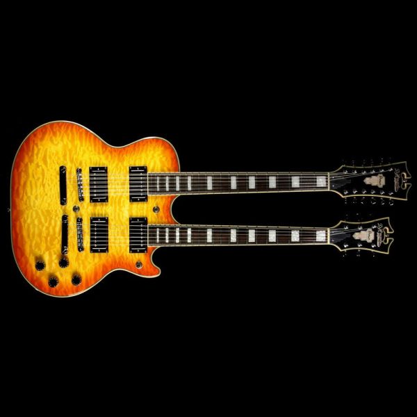 D Angelico Premier Series Doubleneck Electric Guitar Honey Burst Online