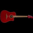 Fender California Series Redondo Classic Acoustic Hot Rod Red Metallic on Sale