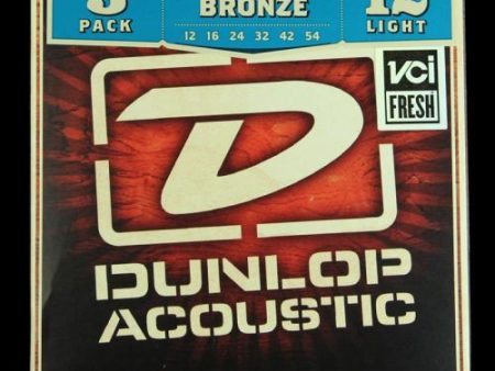 Dunlop Acoustic Phosphor Bronze Strings 3-Pack (Light 12-54) Fashion