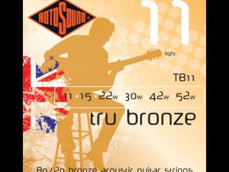 Rotosound TB11 Tru Bronze 80 20 Acoustic Strings (11-52) Online