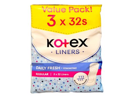 Kotex Fresh Liner Regular Unscented Fresh 32pcs x 3 For Sale