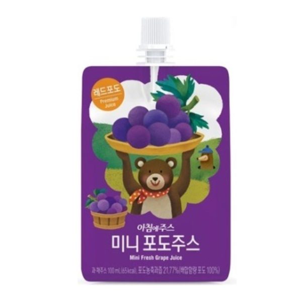 Seoul Milk Grape Juice Mini Pouch 100ml For Sale